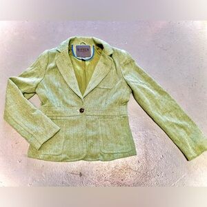 Green Herringbone Spring Blazer
